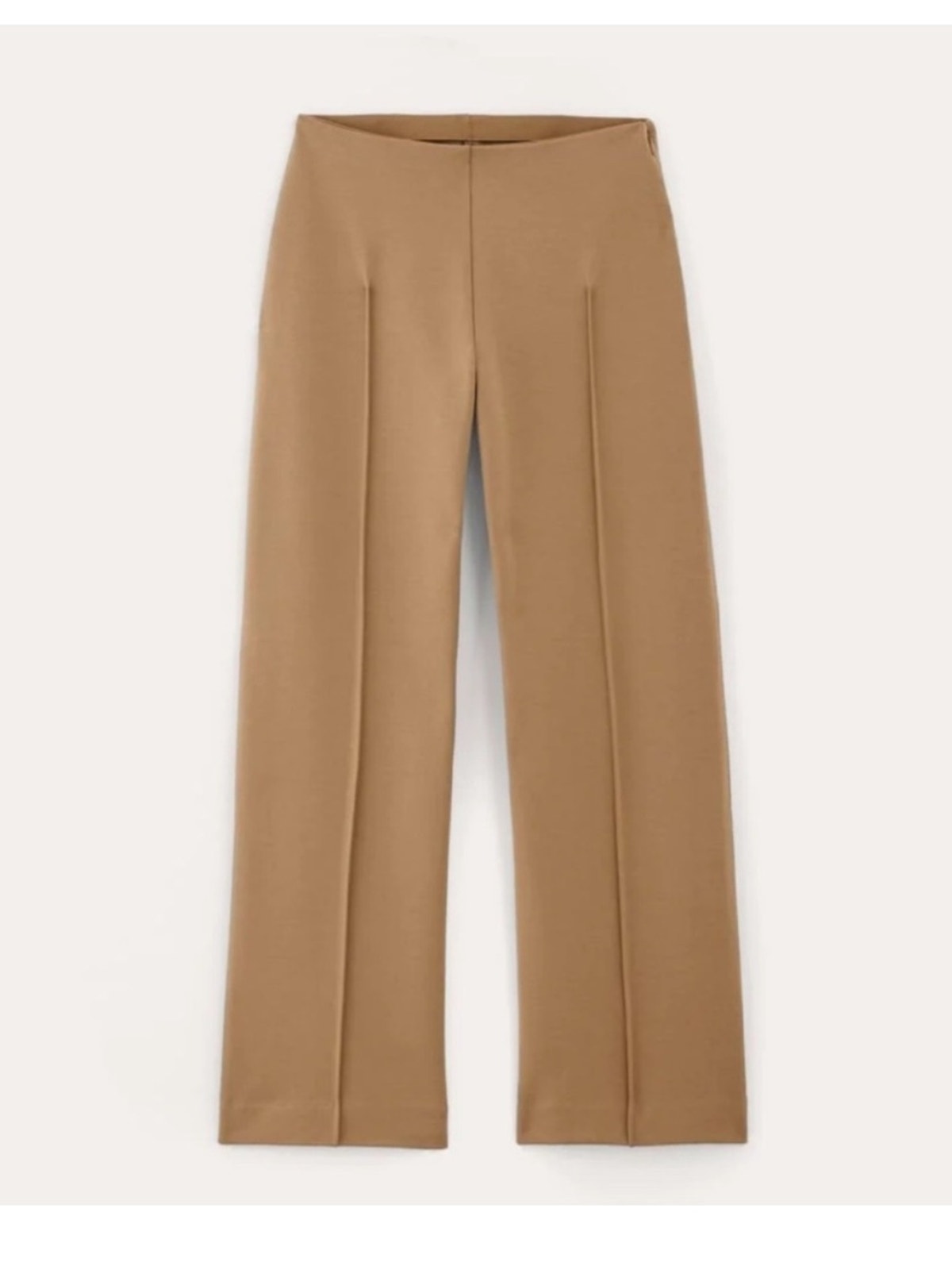 Everlane | The Dream Trouser Wide Leg Ponte Pants Pintuck Camel Tan Large